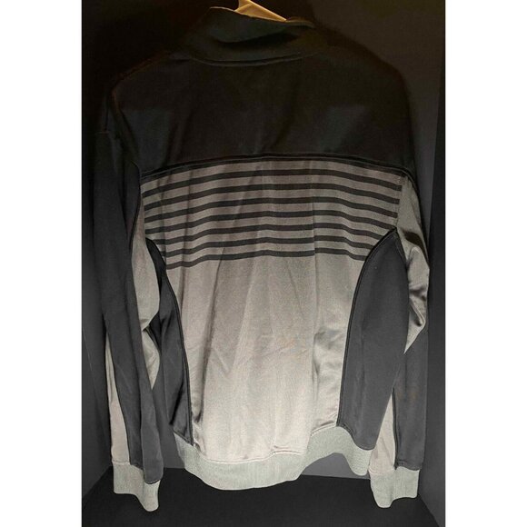 Fox Racing Track Attack Jacket Black Gray Stripe Logo Full Zip MX BMX Mens L - Picture 2 of 7